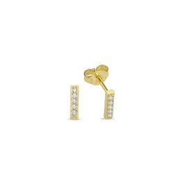 Heliophilia Silver Pendientes de Plata de Ley 925 con Baño de Oro y Circón